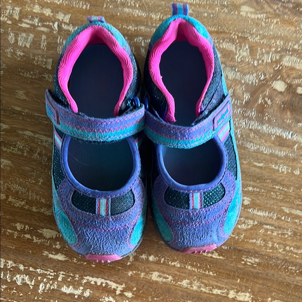 Pediped Pink and Blue Sneakers with Velcro Strap